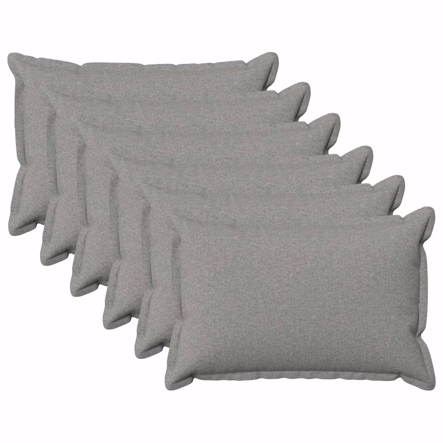 Set di 6 federe vidaXL HOUTEN Grigio, L/P: 50 x 30 cm, in poliestere