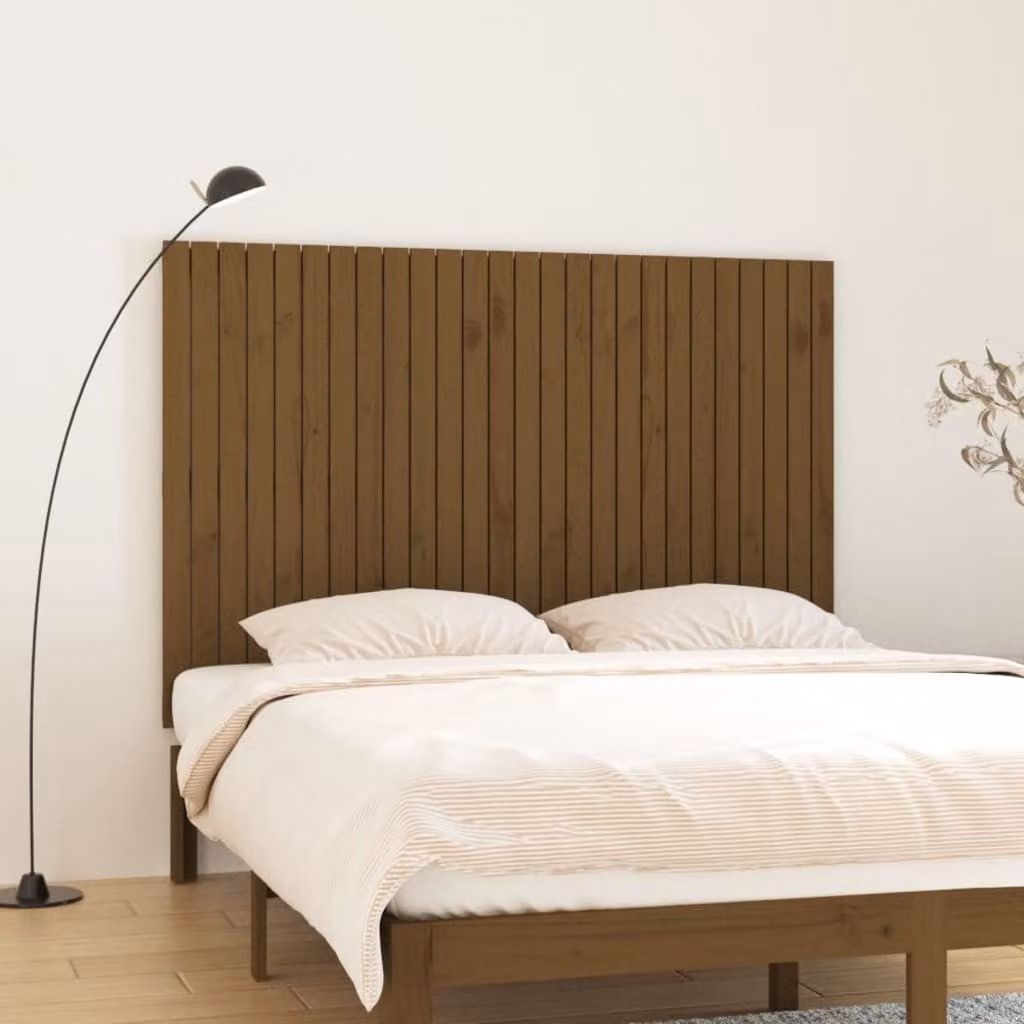 Testiera da parete vidaXL in legno massello di pino, colore marrone, L: 166 cm, P: 3 cm, H: 110 cm