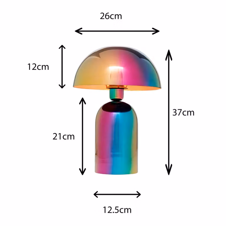 KARE Lampada da tavolo Rainbow, Multicolore, Soggiorno / Sala da pranzo, Metallo, Moderno, Lampada da tavolo