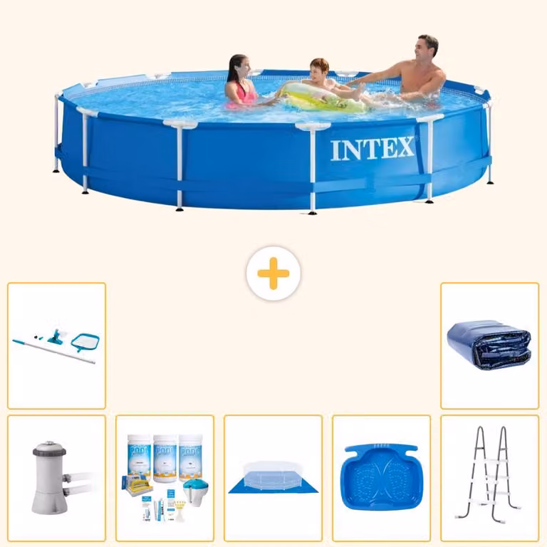 Piscina autoportante rettangolare - 366x76 cm - 8 pezzi - Modello S20485