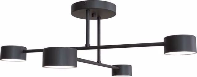 Plafoniera Moderna Ninmah Luceart-Classic con 4 Luci in Metallo Nera