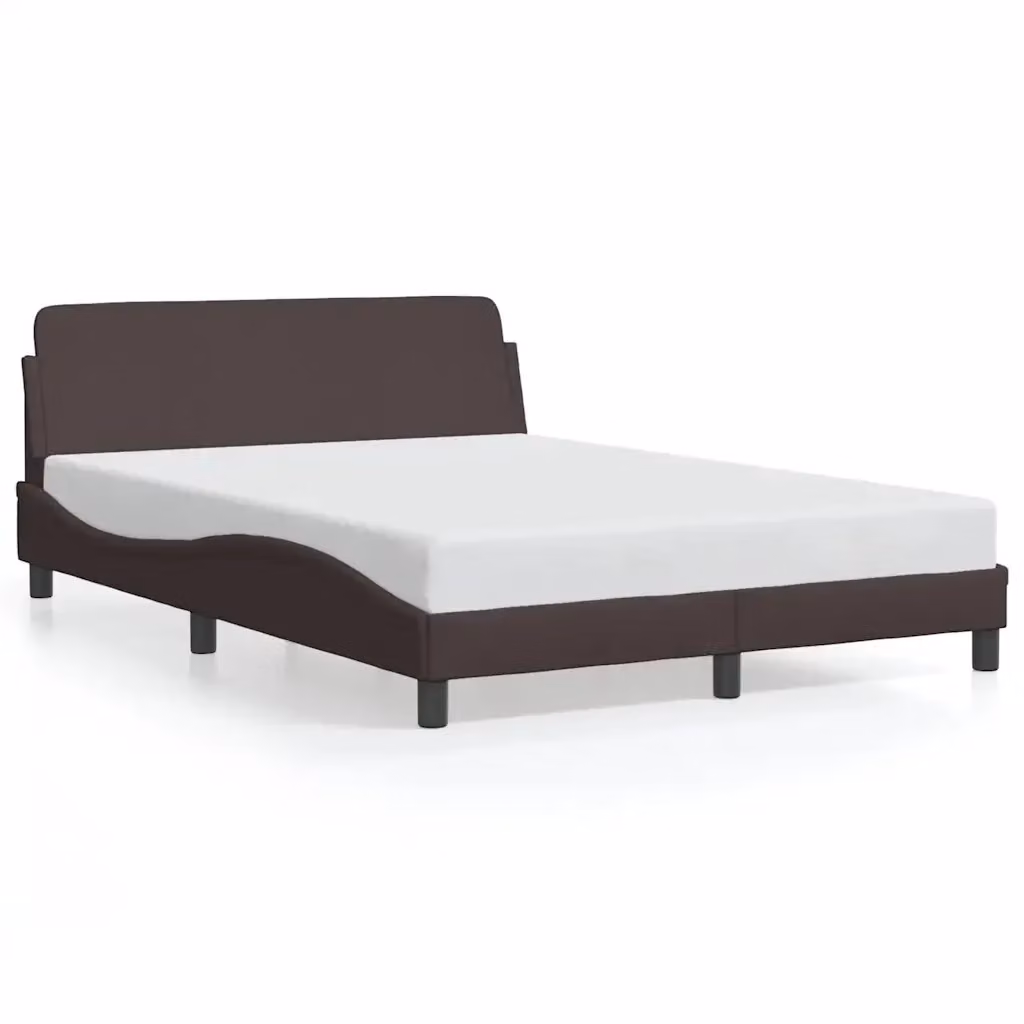 Letto moderno vidaXL in tessuto marrone con struttura in legno e metallo L/P/H: 218 x 120 x 74,5 cm – 2