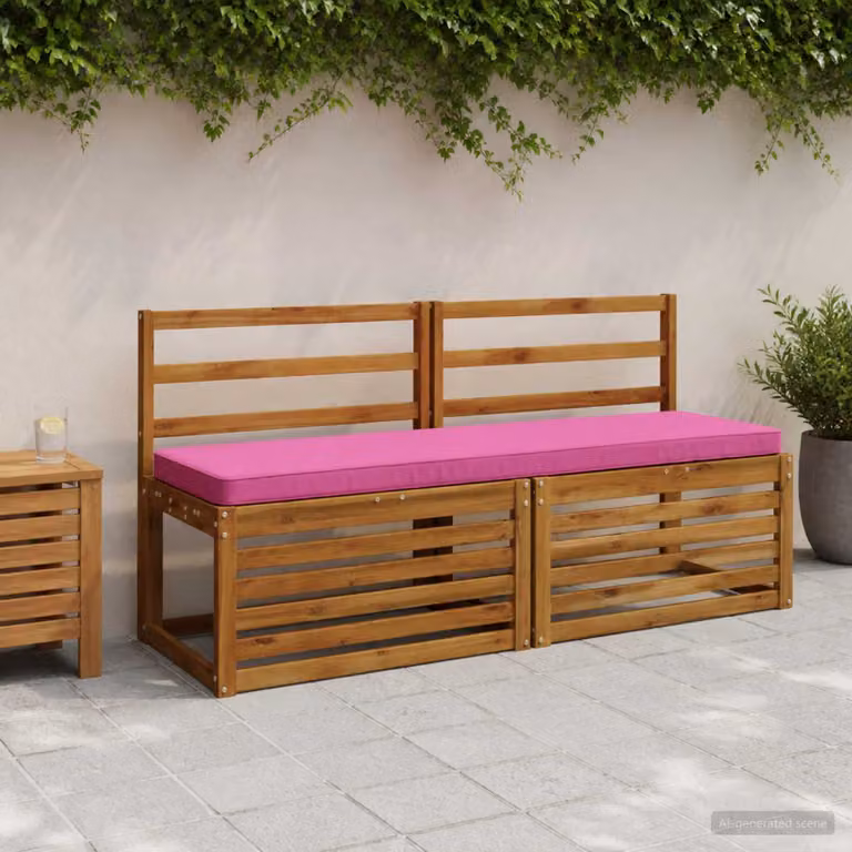 Set di 2 cuscini per panchina vidaXL VUGHT in poliestere rosa con rivestimento rimovibile e resistente ai raggi UV