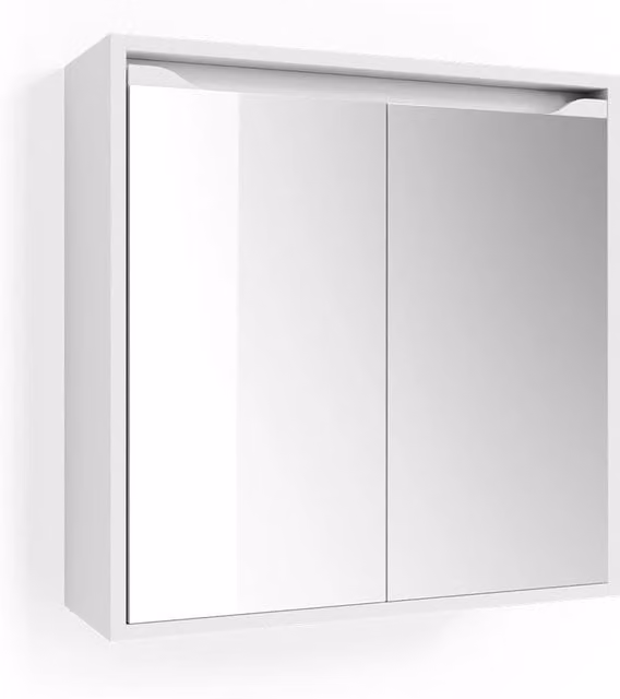 Specchio contenitore bagno Ruben Vicco Bianco L: 60 cm, H: 60 cm, P: 13,7 cm