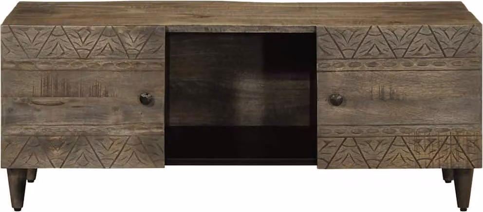 vidaXL Tavolino grigio chiaro 100x54x40 cm in legno massiccio di mango