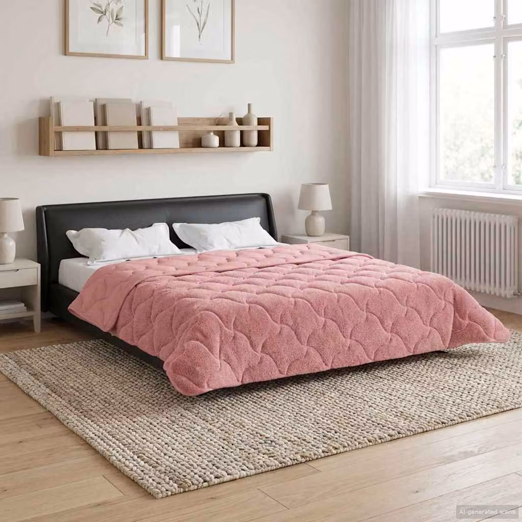 vidaXL Piumone Invernale Rosa Traspirante in Microfibra L/P: 200 x 220 cm