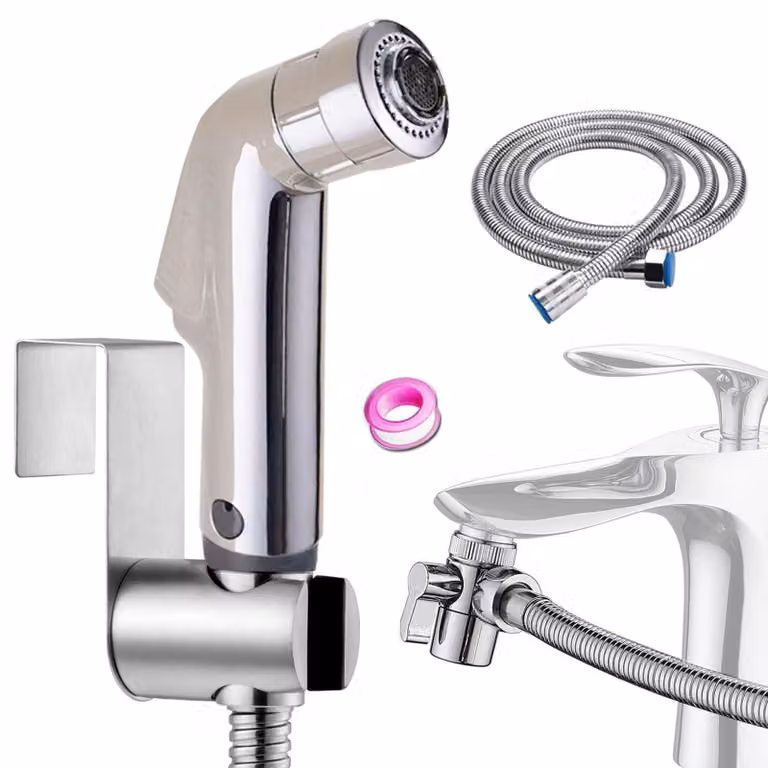Set per bidet con doccetta manuale, dotato di deviatore a due vie e tubo flessibile da 1,5 metri