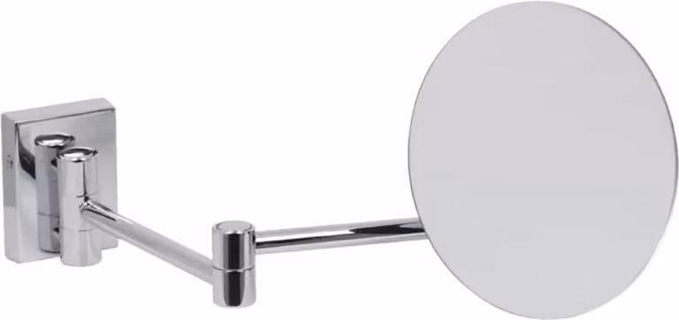 Casa Padrino specchio cosmetico argento Ø 15 x 38 x H. 17 cm - Specchio cosmetico da parete orientabile - Specchio per il trucco da bagno - Accessori per il bagno - Qualità lusso - Italy