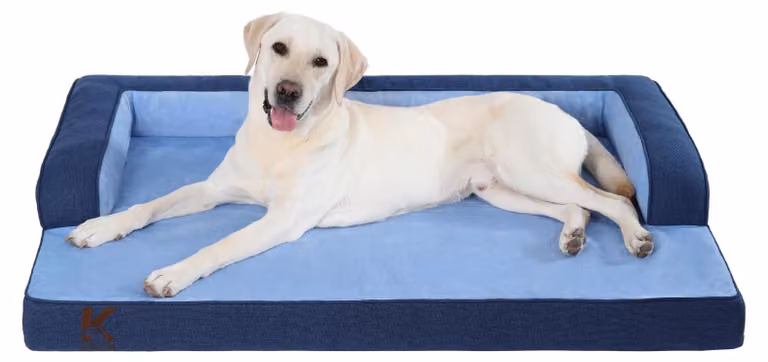 Cuccia ortopedica per cani, dimensioni 104x68x17 cm, colore blu, con strato impermeabile, ideale per la camera da letto