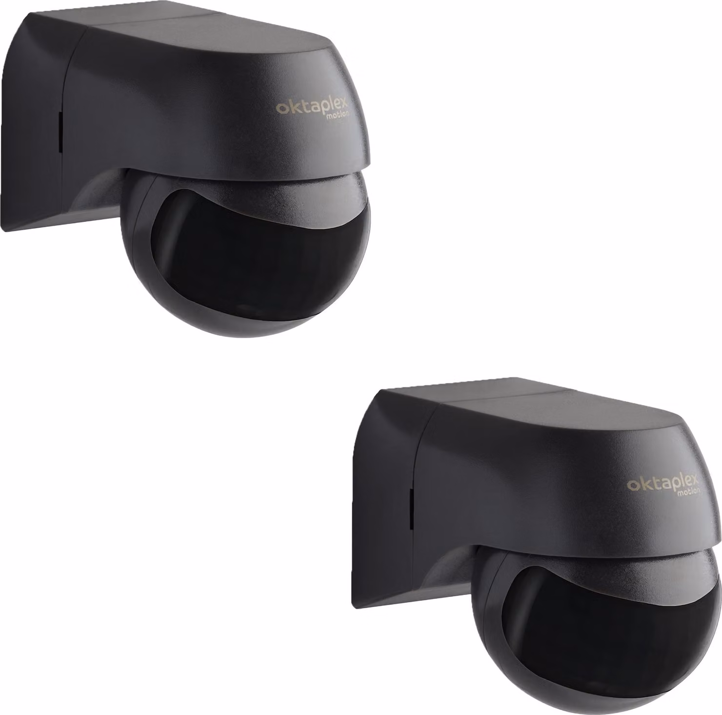 2x Oktaplex rilevatore di movimento da esterno IP44 sensore a infrarossi 180° pan & tilt montato in superficie LED antracite adatto