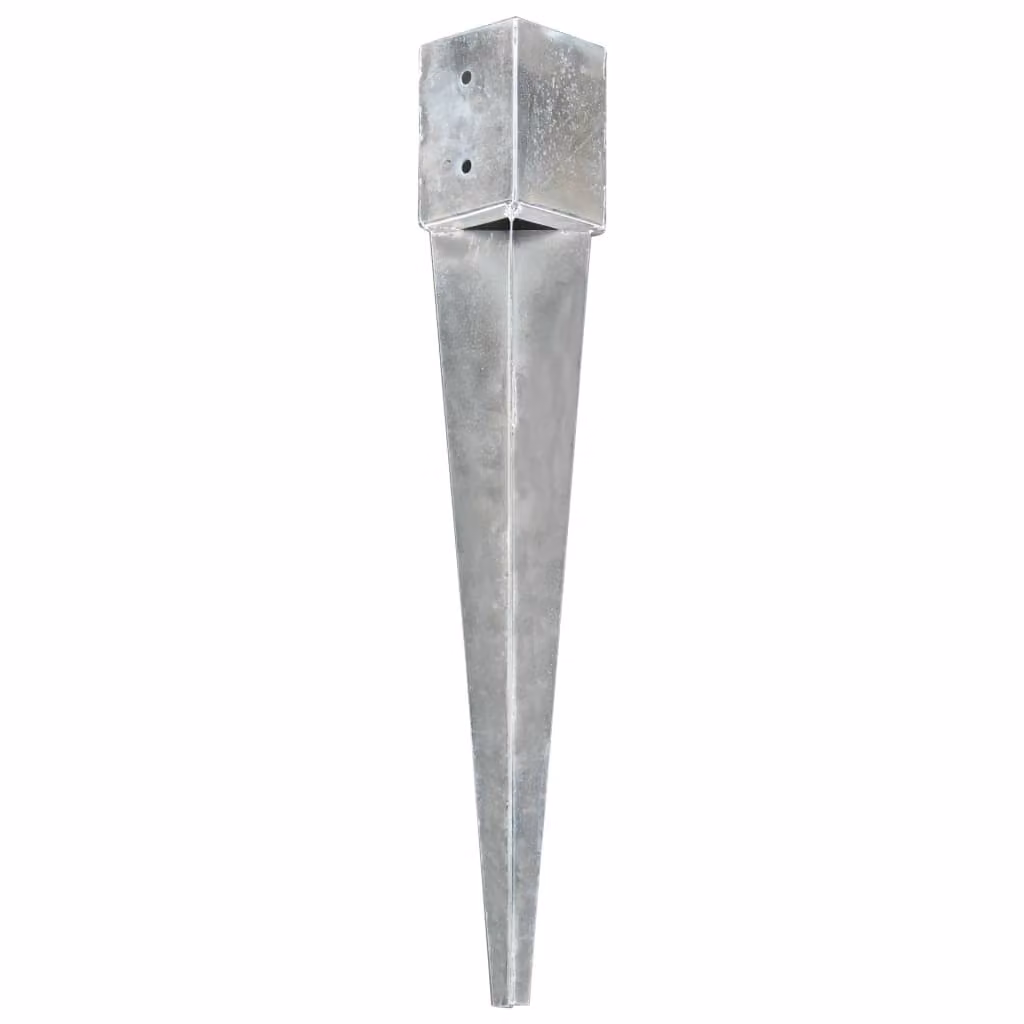 Picchetti di Terra 6 pz Argento 10x10x76 cm in Acciaio Zincato