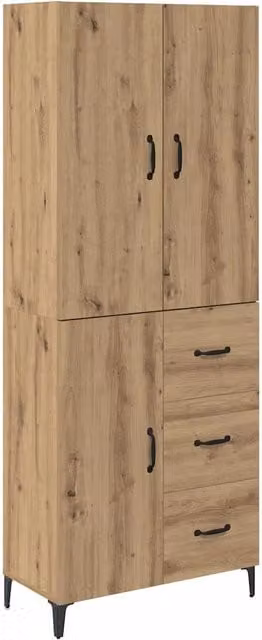 Credenza | Madia | Buffet da pranzo | Armadio da pranzo con cassetto Rovere artigianale 69,5 x 34 x 180 cm
