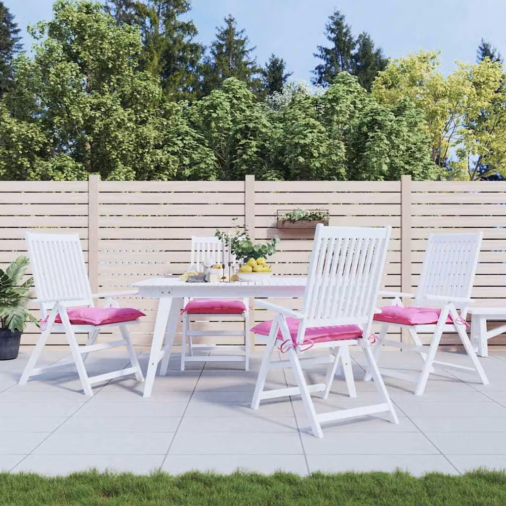 Set di 4 cuscini per sedia quadrati vidaXL in tessuto Oxford rosa, traspiranti e idrorepellenti, L 50 x P 50 x H 7 cm