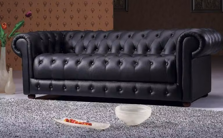 Chesterfield Couchen Sofas Leder 3+2 Sitzer Sofagarnitur Garnituren Set Polster