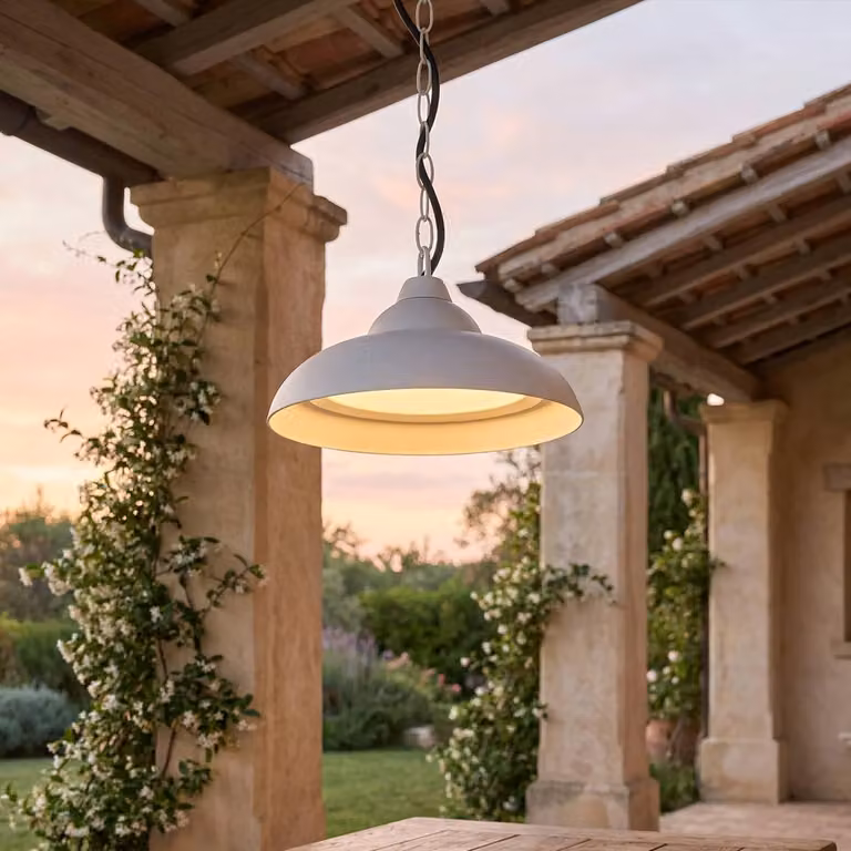 Lampada a sospensione a LED, diametro 25 cm, altezza 73 cm, grado di protezione IP54, 640 lumen, luce bianco caldo, alluminio