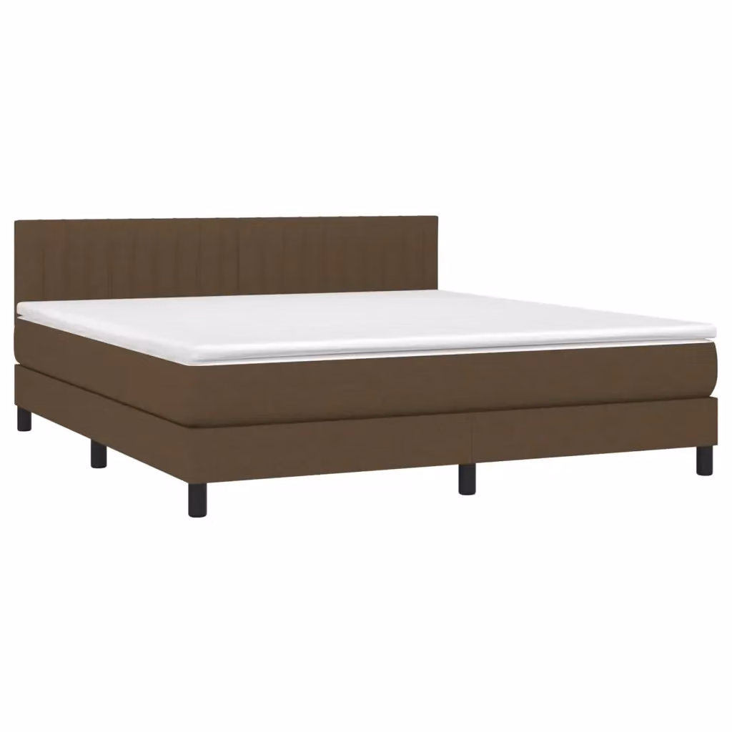 Giroletto a molle con materasso vidaXL in tessuto marrone e bianco L/P/H: 160 x 200 x 88 cm – 2