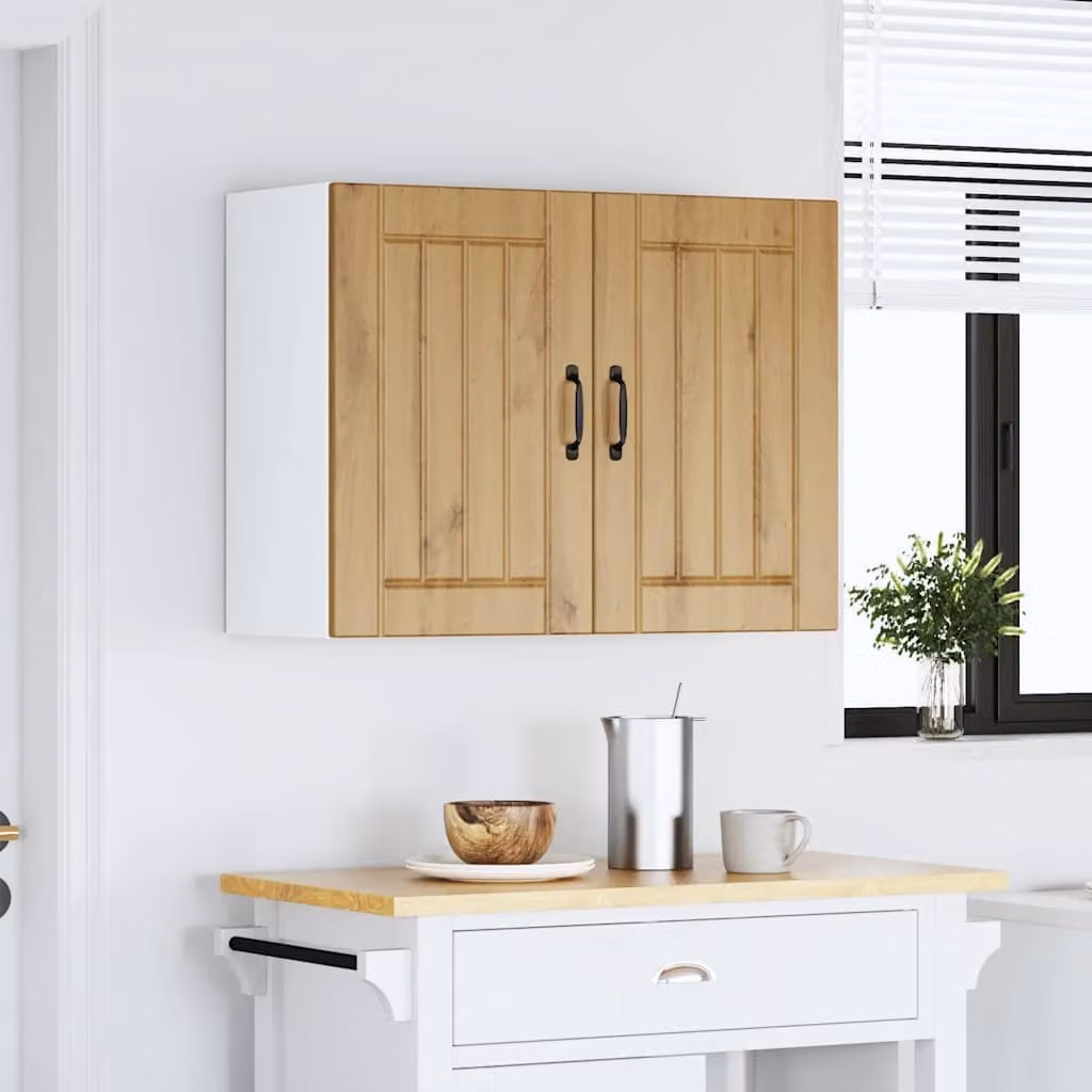 vidaXL Pensile da Cucina Lucca Rovere Artigianale in Legno Multistrato
