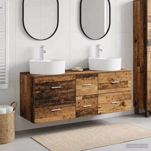 Set di mobili per il bagno 3 pz Legno antico 3405889