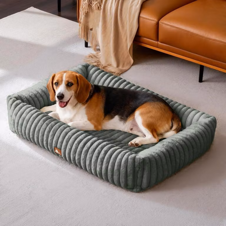 Cuccia per cani  colore grigio scuro, dimensioni 92 x 69 x 20 cm, lavabile, realizzata in memory foam, antiscivolo