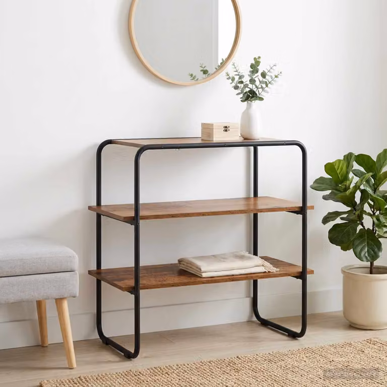 vidaXL Tavolo consolle moderno in legno color marrone L: 80 cm, P: 41 cm, H: 75 cm