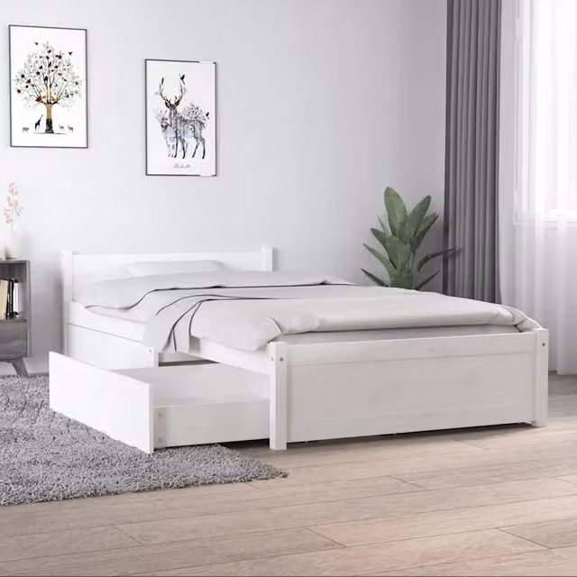 Giroletto Bianco con Cassetti 90x190 cm Single 3103479