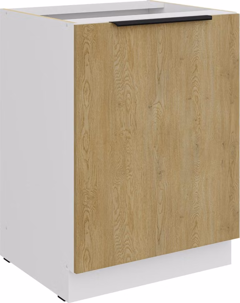Mobile base da cucina 60 cm CREMONA, rovere chiaro + bianco opaco, cucina, angolo cottura, blocco cucina, cucina componibile