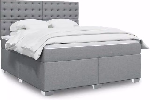 Letto Ibrido con Materasso vidaXL Grigio Chiaro e Bianco L/P: 180 x 200 cm