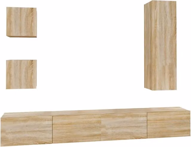 Set di Mobili Porta TV 5 pz | Armadietto TV | Mobile Porta TV Rovere Sonoma in Legno Multistrato
