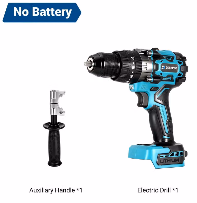 Trapano avvitatore a batteria senza spazzole - 18 V - 20+3 livelli di coppia - Mandrino autoserrante da 13 mm - Portatile - Per uso domestico - Senza batteria