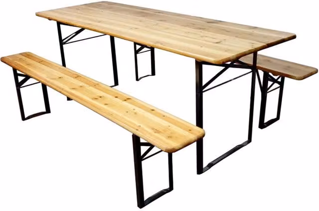 Set birreria MOIA B3 1 tavolo 200x70cm 2 panche ferro e legno di abete