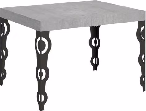 Tavolo allungabile Itamoby Karamay con telaio antracite e piano effetto cemento L/P/H: 120 x 80 x 77 cm, estensibile fino a 204 cm