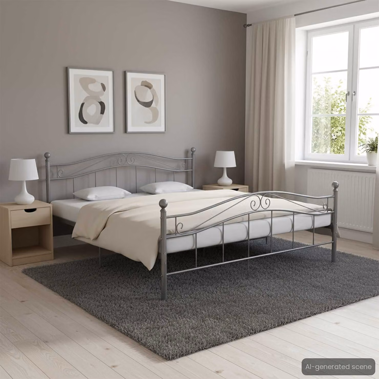 vidaXL Giroletto Grigio in Metallo 200x200 cm