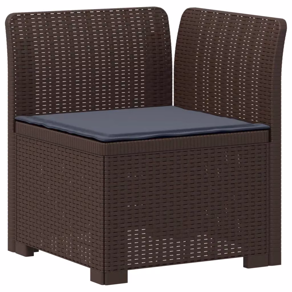 Divano da giardino a 1 posto con cuscino in rattan effetto moderno, colore marrone e grigio, ideale per esterno, balcone o terrazzo – 2