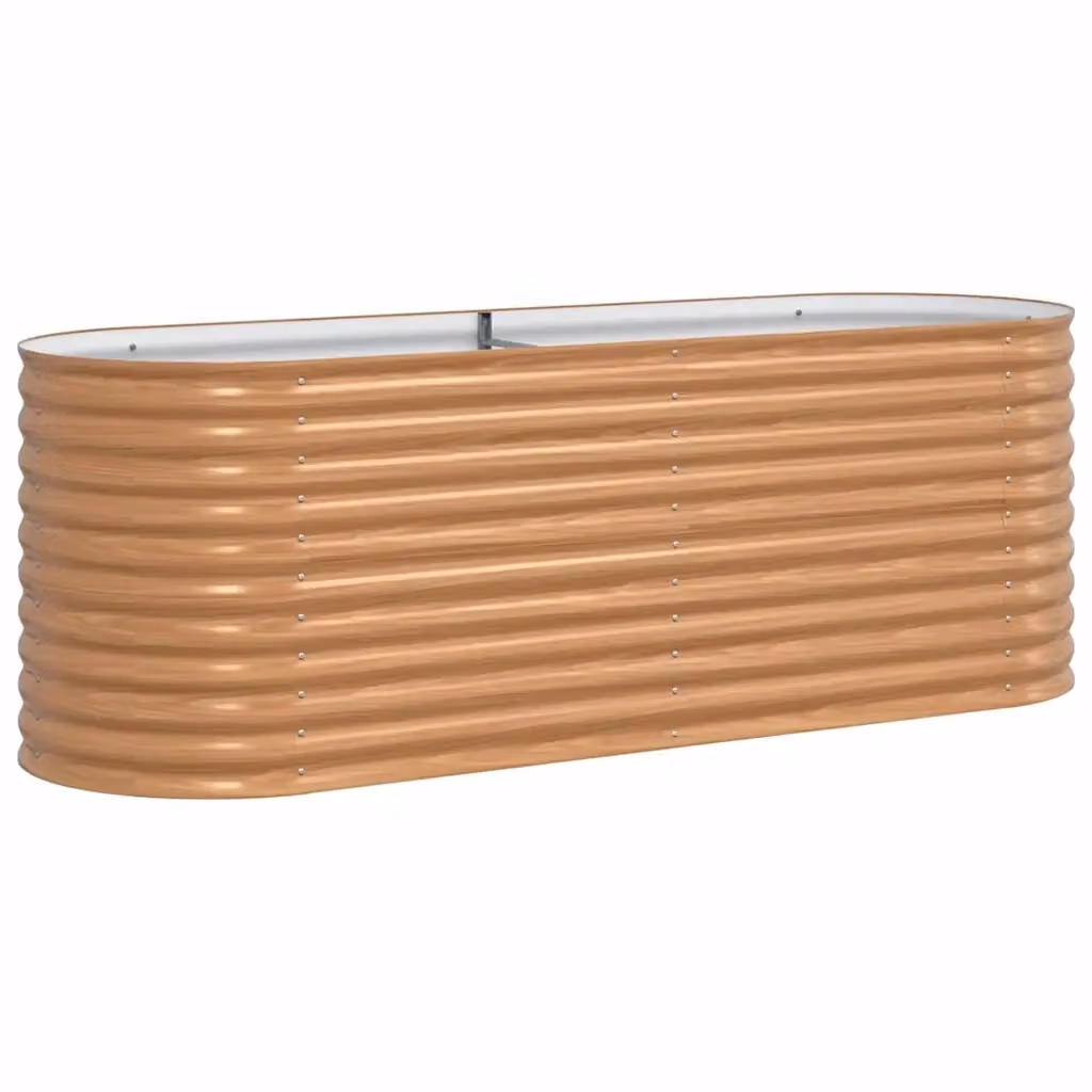 Letto Rialzato vidaXL in Acciaio Corten Marrone L: 240 cm, P: 80 cm, H: 81 cm – 2