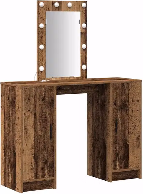Toeletta moderna in legno marrone con finitura opaca L: 102 cm, P: 33 cm, H: 135 cm – 1