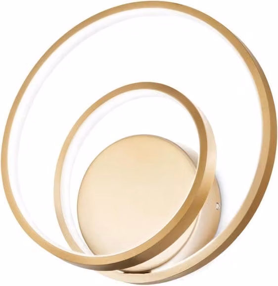 Applique Moderna Ideal Lux Oz in Metallo Oro e Bianco con LED da 28W Luce Calda 3000K Dimmabile