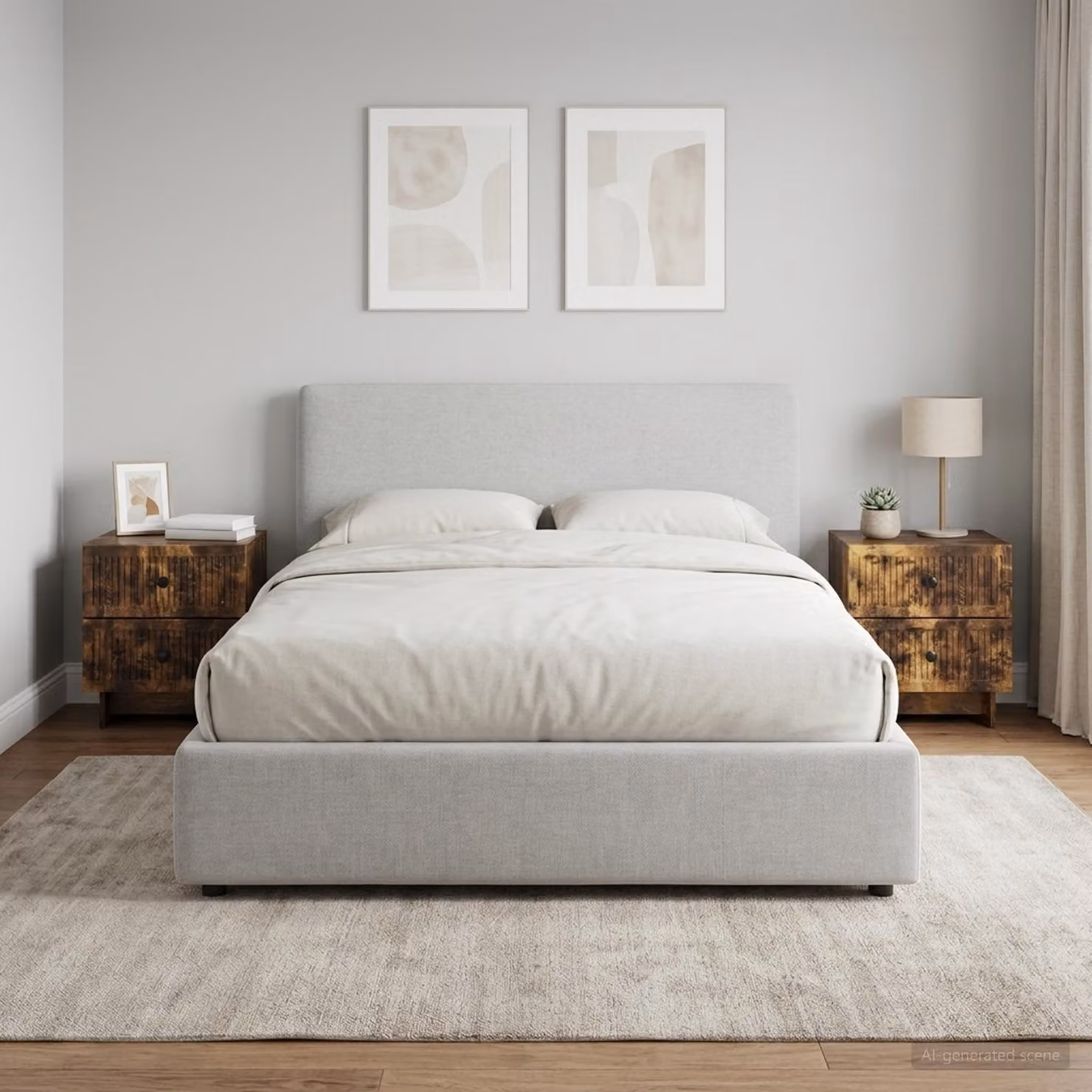 Set di 2 Armadi da Notte vidaXL in Rovere Fumo, L 43 cm x P 34,5 cm x H 47,5 cm