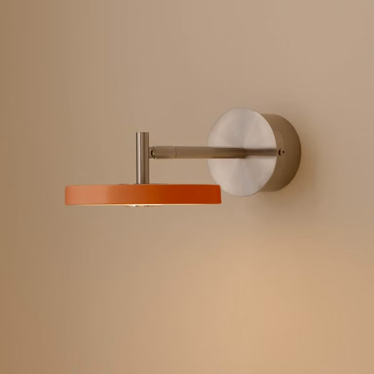 UMAGE Applique da parete di design Asteria Short, dimmerabile, Giallo / Arancione, Camera da letto, Metallo, Design, Applique