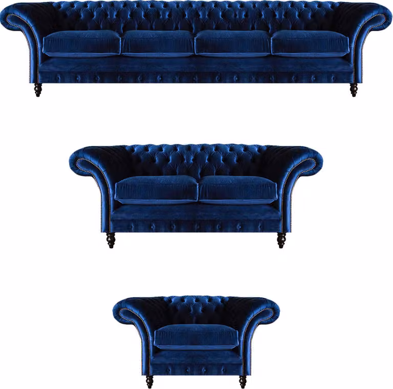 Chesterfield Sofas Garnitur 3tlg Wohnzimmer Einrichtung Sofagarnitur
