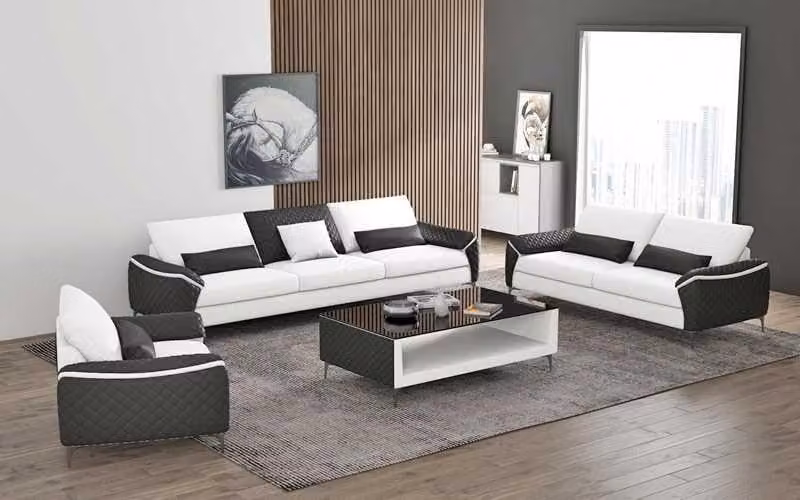 Weiß Sofagarnitur Couchgarnitur Ledersofa Sofa Komplette Wohnzimmer