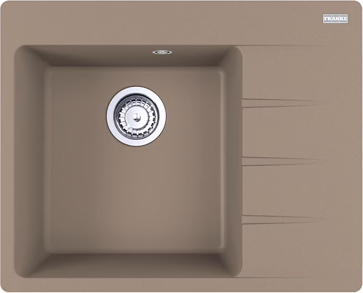 Lavello FRANKE CNG 611-62 CASHMERE Vasca a sinistra con comando eccentrico / Dimensioni del foro 600 x 480 mm R15 / Lavello in granito