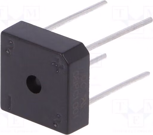 1x Raddrizzatore a ponte monofase: If: 10A, Umax: 100V, Ifsm: 240A, modello GBPC1001, monofase