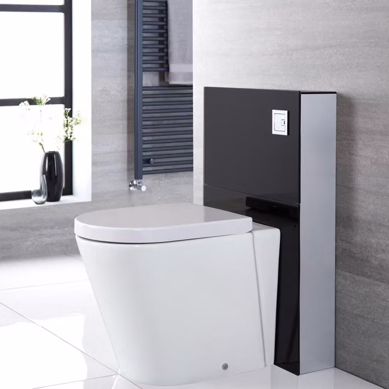 Sanitario Wc A Terra Con Kit Fissaggio Nero 500mm - Saru