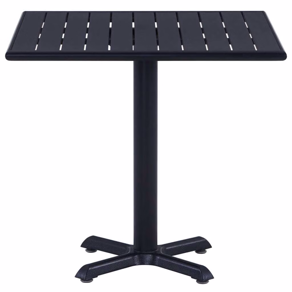 vidaXL Tavolo da giardino nero 80x80x75 cm