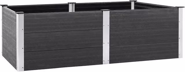 Fioriere | Cassetta per fiori | Letto Rialzato da Giardino 200x100x54 cm in WPC Grigio