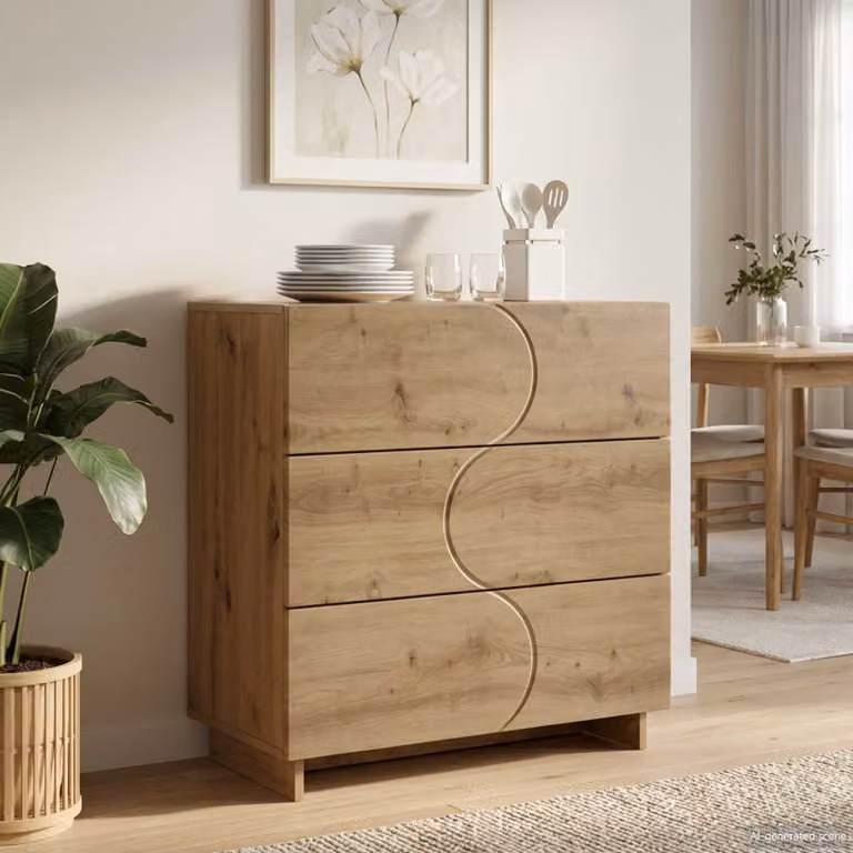 Credenza moderna vidaXL in rovere color marrone L: 70 cm, P: 38 cm, H: 75 cm