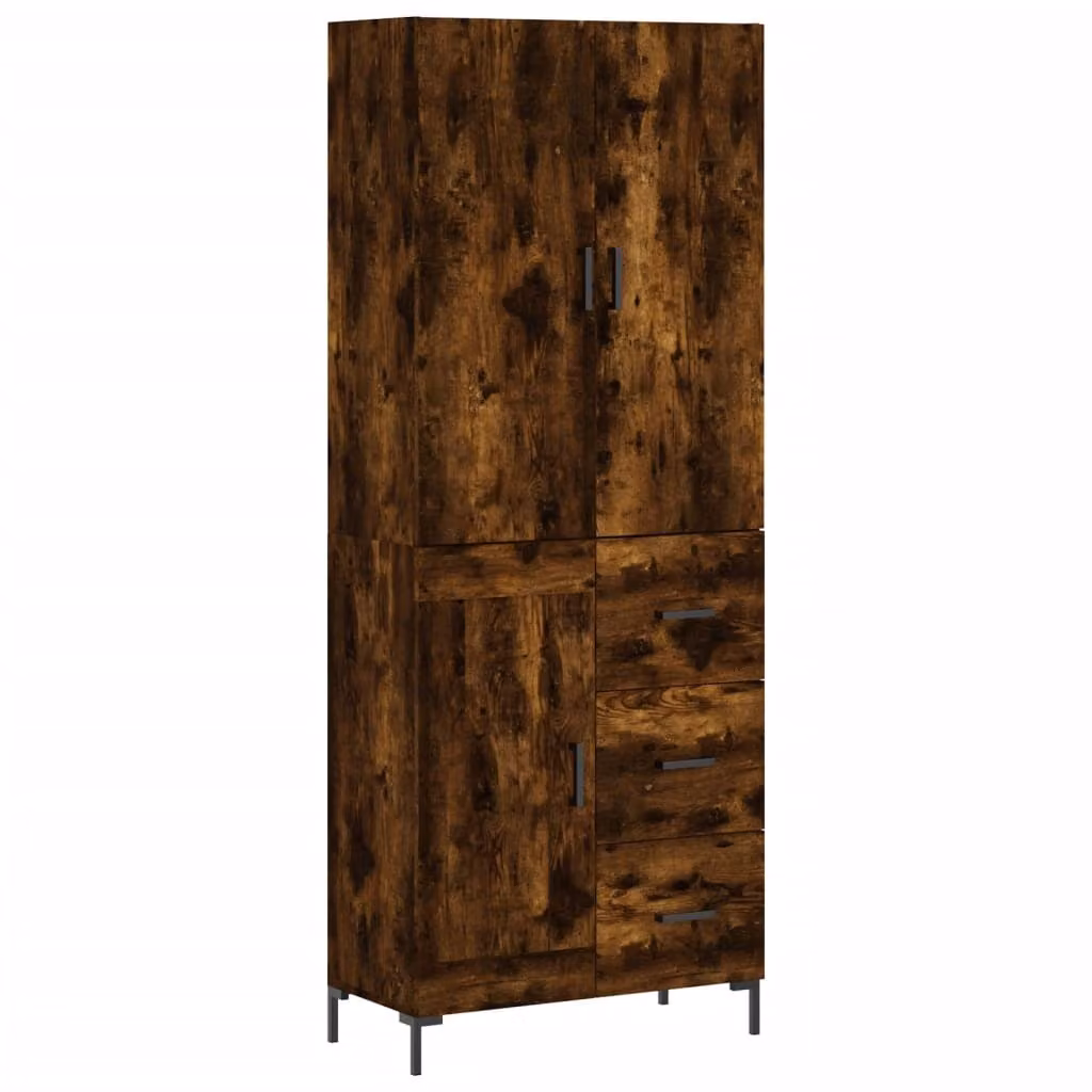 Credenza Rovere Fumo 69,5x34x180 cm in Legno Multistrato