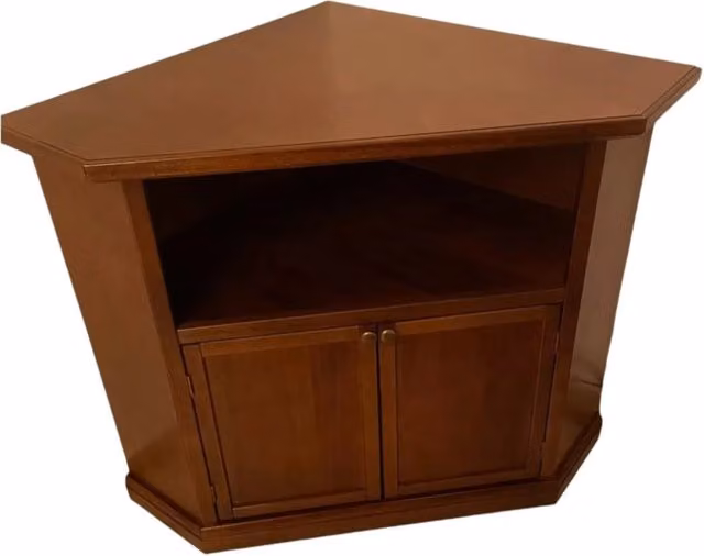 Porta TV ad angolo in legno stile arte povera color noce Mobili 2G L: 72 cm, P: 63 cm, H: 80 cm – 4