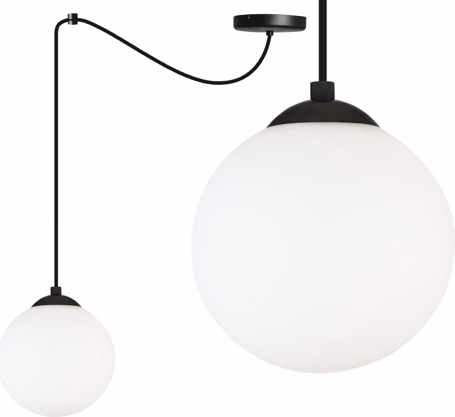 Lampada a sospensione a forma di ragno, sfera nera, 15 cm – Lampada a sospensione LED moderna in stile loft