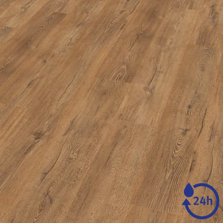 EGGER NatureSense* Pavimento laminato Aqua EL2418, finitura Melba, legno di quercia marrone, dimensioni 1292x193x8 mm